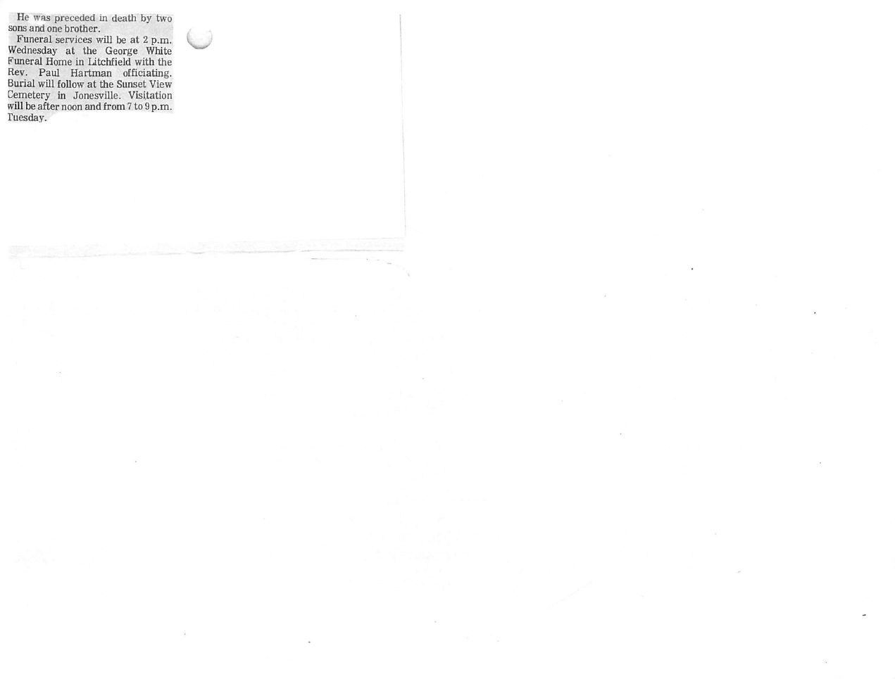 Page 2 of the original biography for Norman Bigelow
