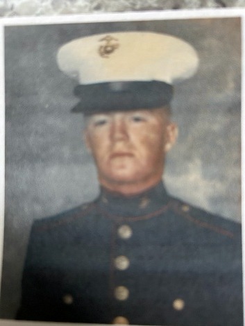 Brian Peacock in his Marine Corps uniform, from the submitted biography